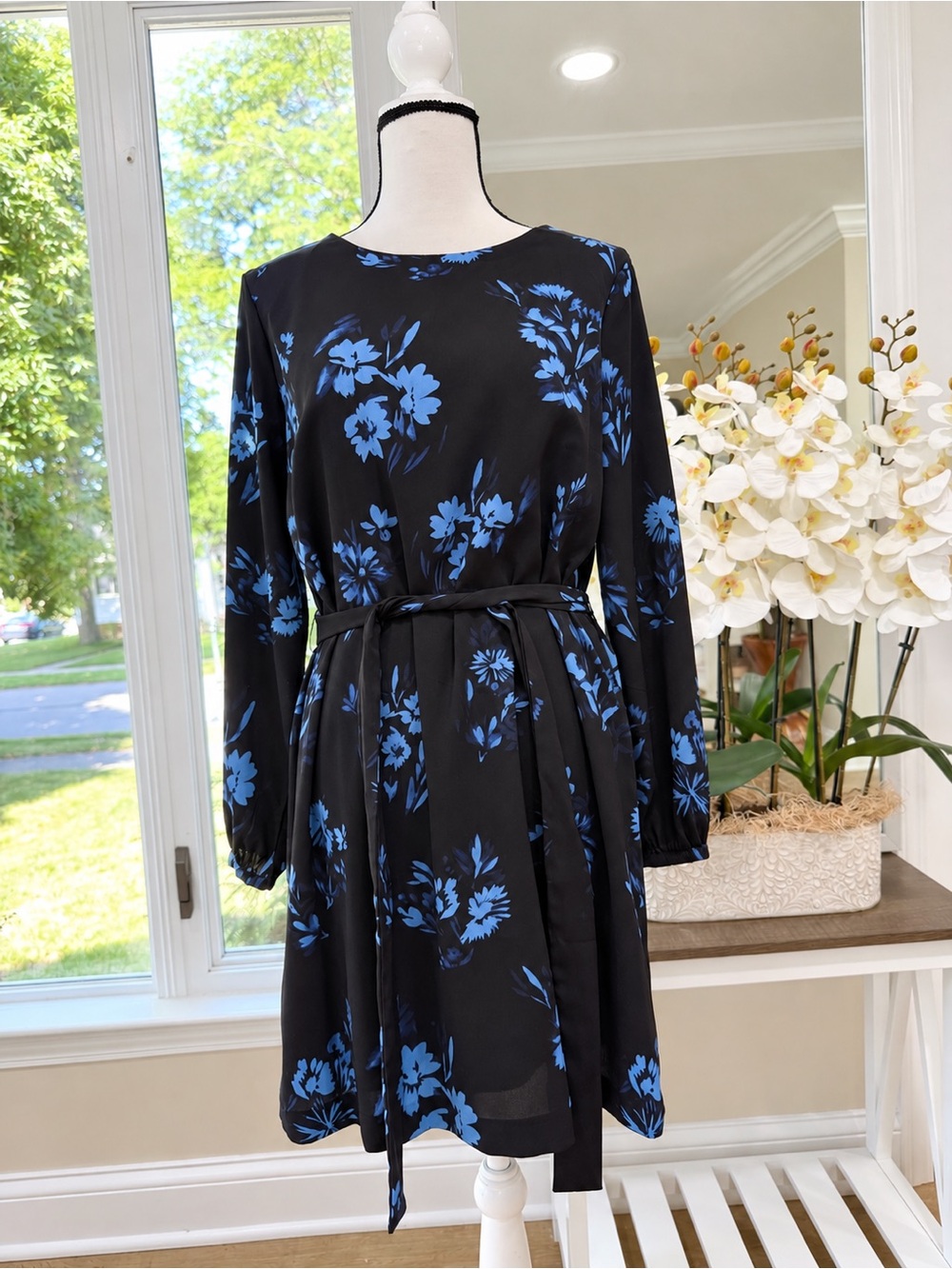 H&M Women’s Floral Long Sleeve Mini Dress – Size 10